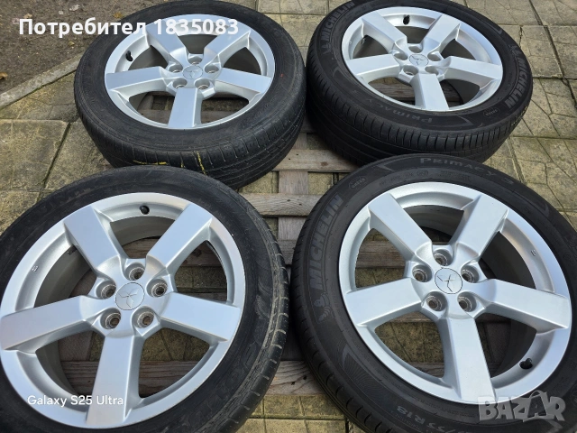 Лети джанти 18ки 5х114.3 Mitsubishi + летни гуми 225/55/18, снимка 3 - Гуми и джанти - 53711304