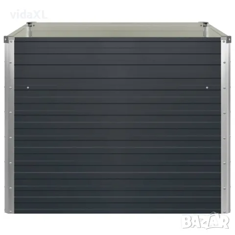 vidaXL Повдигната леха, антрацит, 100x100x77 см, поцинкована стомана, снимка 7 - Саксии и кашпи - 56147571