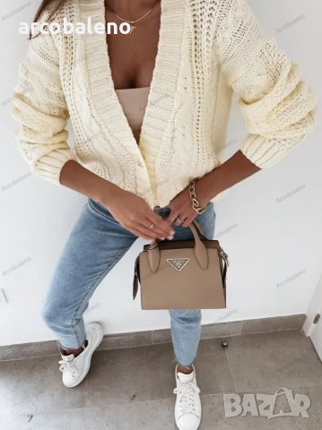 Нова ежедневна къса дамска жилетка (пуловер) с V-образно деколте и копчета, 3цвята , снимка 6 - Жилетки - 39893909