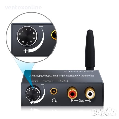 DAC 192kHz Bluetooth цифров към аналогов конвертор, RCA + Гаранция, снимка 4 - Аудиосистеми - 40979948