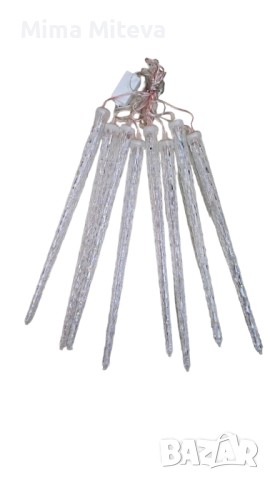 Коледна светеща украса тип падащ сняг / Светеща висулка 42cm / Бяла светлина / 8бр висулки, снимка 6 - Други - 51875096