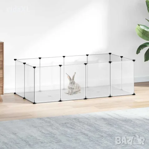 vidaXL Клетка за малки животни прозрачна 144x74x46,5 см PP и стомана, снимка 2 - За гризачи - 56147154