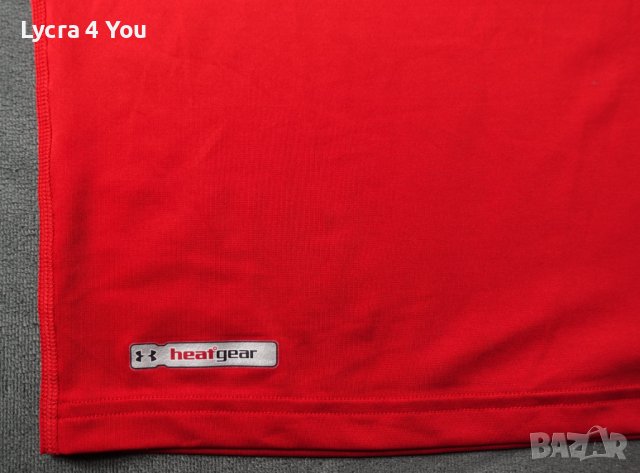 M/L червена мъжка компресионна тениска на Under Armour (made in Mexico), снимка 5 - Спортни дрехи, екипи - 41462442