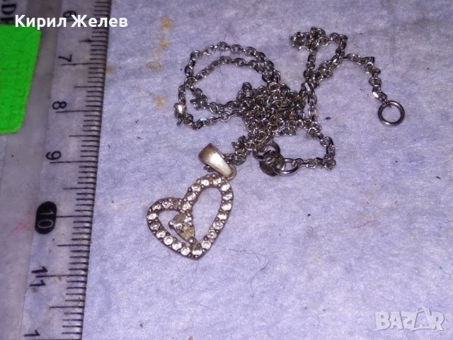 СКЪПОЦЕНЕН СРЕБЪРЕН ИТАЛИАНСКИ СЪРЦЕВИДЕН МЕДАЛЬОН със СРЕБЪРНА ВЕРИЖКА 925 СРЕБРО 28579, снимка 4 - Колиета, медальони, синджири - 41336844