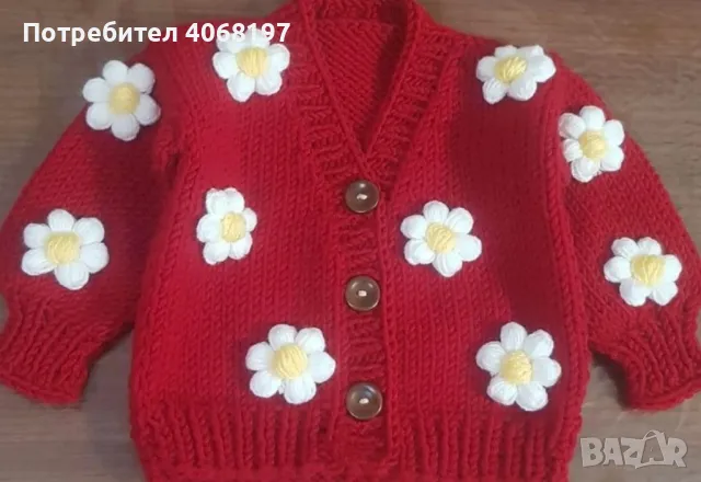 Ръчно плетена фланела, снимка 13 - Бебешки блузки - 46850868