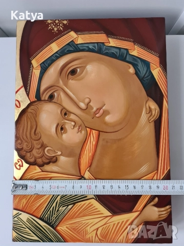Икона Богородица с Младенеца , снимка 6 - Икони - 52350707