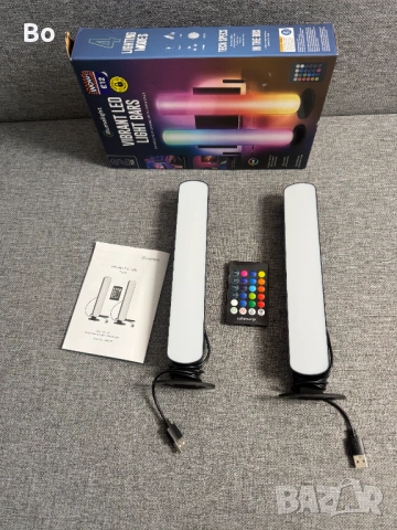 Vibrant LED Light Bars RGB – 2 нови броя, USB, за гейминг и декорация, снимка 4 - Друга електроника - 53414917