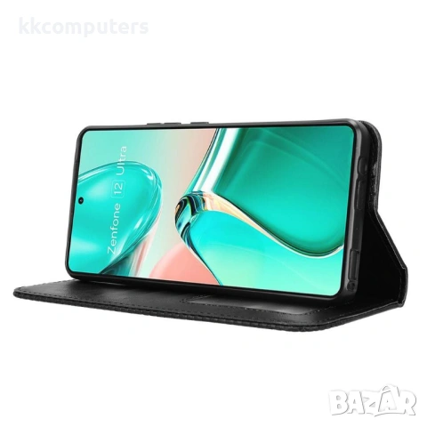 Кожен Калъф Портфейл за Asus Zenfone 12 Ultra 5G - Ретро дизайн, Магнитен, Стойка, Слот за Карти, Вк, снимка 6 - Резервни части за телефони - 53431330
