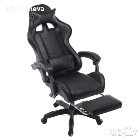 Въртящ се кожен стол за офис и компютърни игри. , снимка 3 - Столове - 53228656