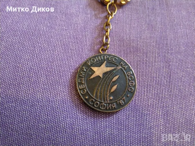 Ключодържател 7-ми конгрес на БСФС София 1987г., снимка 3 - Колекции - 49351155