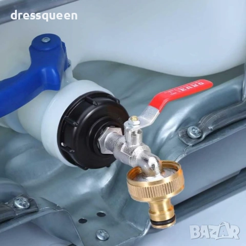 4899 Пълен комплект кран за IBC контейнер (1000л) с метална канелка 3/4" и адаптер, снимка 4 - Други стоки за дома - 53637576