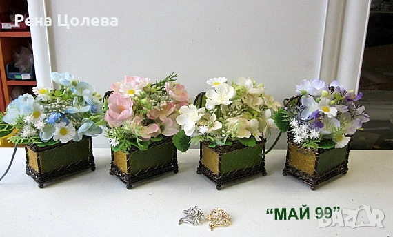 Цветя+брошка глава на кон в ковчеже, снимка 4 - Подаръци за жени - 53087686