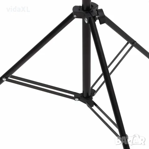 vidaXL T-образна стойка за фон, черна, 151x60x(70-200) см, снимка 5 - Светкавици, студийно осветление - 56146273