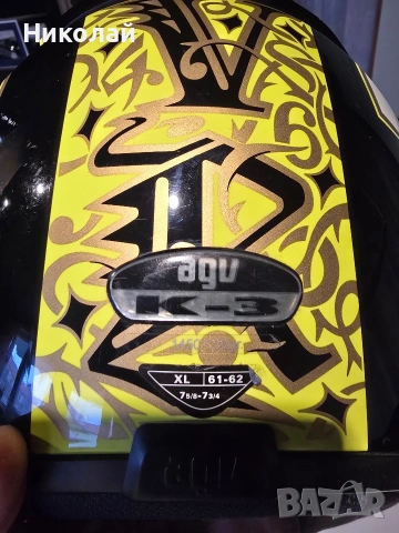 Каска AGV K3 Rossi Gothic 46 размер XL, снимка 5 - Други спортове - 53304245