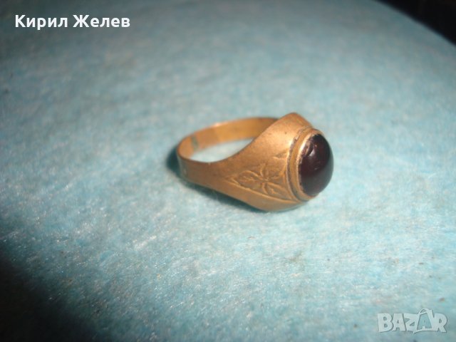 СТАРИНЕН ОРНАМЕНТИРАН РЪЧНО МАЙСТОРСКИ ИЗРАБОТЕН БРОНЗОВ ПРЪСТЕН с ШЛИФОВАН ГРАНАТ 26804, снимка 10 - Антикварни и старинни предмети - 34839233