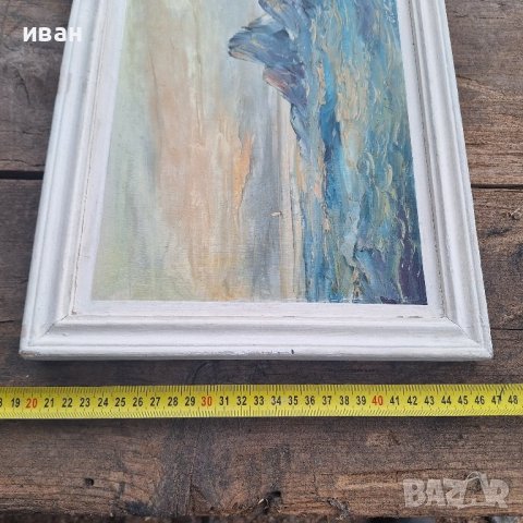 Стара авторска картина-масло , снимка 5 - Антикварни и старинни предмети - 44301737