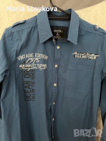 Мъжка риза-Identic, спортнa,синя , размер M, снимка 3 - Ризи - 38600593