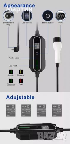 Зарядно за електромобил Type 2 Тип 2 16А - НОВО, снимка 10 - Аксесоари и консумативи - 39145756