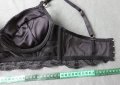 75В черен кожен сутиен/бюстие с дантела на чашките и подгръдната част., снимка 15