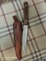 Стар майсторски нож,в кожена кания., снимка 3