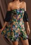 Секси флорална рокля, Мини секси рокля, снимка 1 - Рокли - 41058905