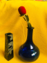 2 винтидж френски стъклени сини вази, снимка 8