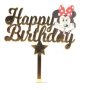 Мини Маус Minnie Mouse Happy Birthday пластмасов топер украса табела за торта рожден ден, снимка 1 - Други - 41846654