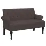 vidaXL Пейка с облегалка, тъмнокафява, 120x62x75,5 см, плат, снимка 1