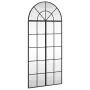 vidaXL Стенно огледало, черно, 60x130 см, арка, желязо, снимка 1