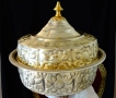 Марокански бронзов съд с капак за сервиране на сладкиши,бонбони. , снимка 2
