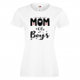 Дамска тениска Mom Of Boys,Празник на Майката,Подарък,Изненада,Рожден Ден, снимка 2