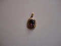 Позлатен медальон колие с аметист Amerik K@L, снимка 8