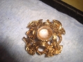 2 СТАРИ БРОНЗОВИ ПОЗЛАТЕНИ БИЖУТА БРОШКИ НАКИТИ РЪЧНА ИЗРАБОТКА - за КОЛЕКЦИЯ 23738, снимка 9