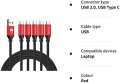 Нови 3M USB C дълъг кабел USB A към USB-C бързо зареждане 5 броя комплект, снимка 1 - USB кабели - 41650870