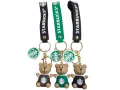 Ключодържатели Starbucks 🧸 – комплект 3 броя с мече и логото (Starbucks keychains set), снимка 1