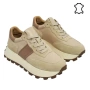 Бежови маратонки от естествена кожа- Zara Beige 11758, снимка 1