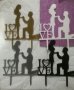 4 цвята пластмасов Love двойка с мъж на колене топери за сватбена торта украса табела топер, снимка 2