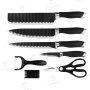 Комплект ножове 6 части HausRoland ,Нераждаема стомана,оребрени остриета,незалепващо покритие,Черен, снимка 2