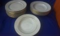 Порцеланови чинии на Изида, 8 бр за супа и 8 бр за основно, златни кантове, снимка 10