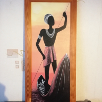 Картина изобразяваща,,Африкански рибар"., снимка 3 - Колекции - 29785407