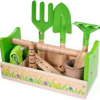 Нов комплект дървени играчки градински инструменти деца подарък, снимка 2 - Образователни игри - 40704018
