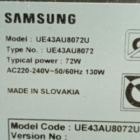 Панел с подсветка  отразителите и световода за ТВ SAMSUNG UE43AU8072U, снимка 4 - Части и Платки - 36297479