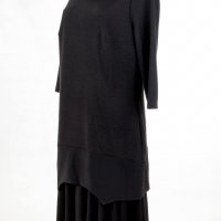 Черна двупластова рокля марка Margo Collection - 2XL, снимка 2 - Рокли - 25342572