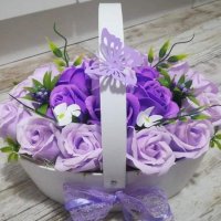 Кошници със сапунени цветя, снимка 4 - Подаръци за жени - 39594734