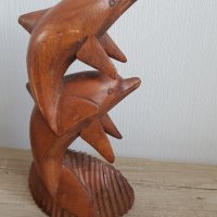 Дървена фигура -делфини, снимка 6 - Антикварни и старинни предмети - 34600793