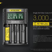 Зарядно за батерии Nitecore UMS2 UMS4 с QC3 адаптер, снимка 3 - Друга електроника - 29540935