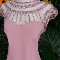 нежна официална бална рокля в розово с камъни, снимка 5 - Рокли - 36522670