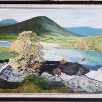Голяма картина Планински пейзаж на К.Д. маслени бои, снимка 1 - Картини - 44432050
