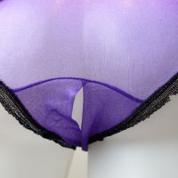 XS/S лилави прозрачни бикини с отворено дъно, снимка 2 - Бельо - 40080692