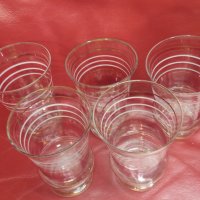 Разкошни водни чаши, калиево стъкло, 5 бр, снимка 7 - Чаши - 44191839